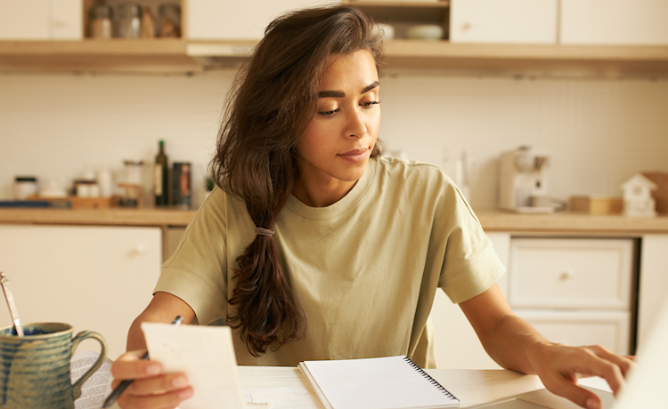 illustration young woman with paperwork