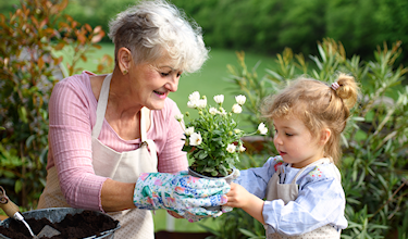 20260810-oudere-vrouw-geeft-plantje-aan-kind-375x220